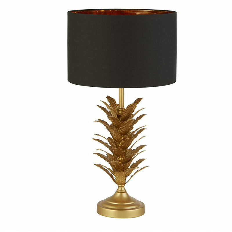 Image of Lampada da tavolo lampada da tavolo lampada laterale lampada da soggiorno lampada design ananas oro con paralume in tessuto, metallo nero, 1x attacco