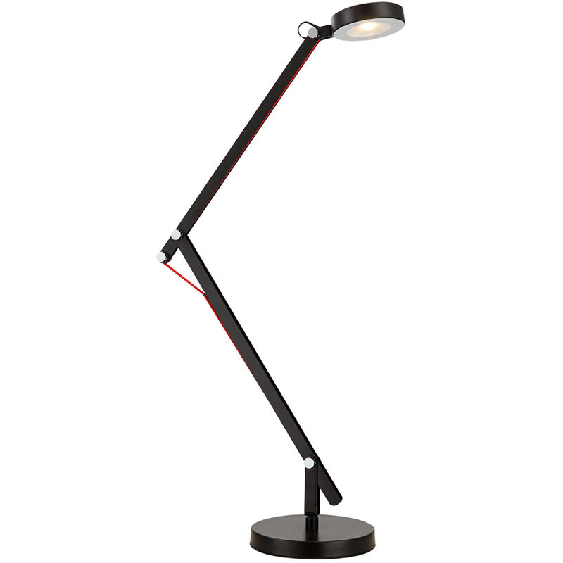 Image of Lampada da tavolo lampada da tavolo nera orientabile lampade rotonde tavolo da pranzo faretto nero, orientabile, 1xLED 6W 500Lm, h 84 cm, soggiorno