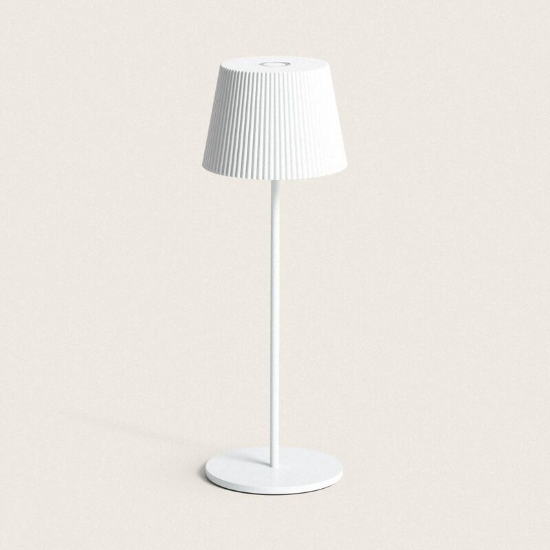 Image of Lampada da Tavolo LED 1.2 W Portatile per Esterno Alluminio con Batteria Ricaricabile Willox Bianco