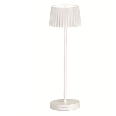 Lampada da tavolo LED 12x38 cm senza fili ricaricabile USB touch MACAO Bianco