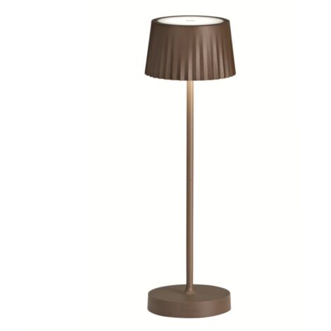 Lampada da tavolo LED 12x38 cm senza fili ricaricabile USB touch MACAO Corten