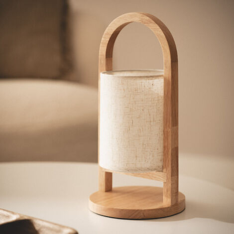 Lampada da Tavolo LED 1W Portatile Legno con Batteria USB Ricaricabile Fragosa Naturale