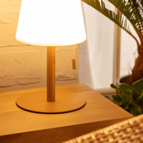 Lampada da Tavolo LED 2,6W Portatile per Esterno in Alluminio con Batteria Ricaricabile Epinay Cammello