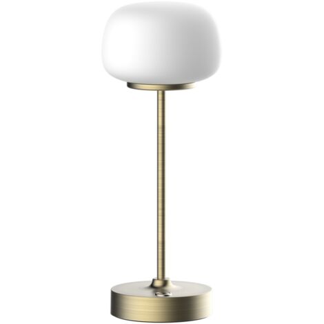 Lampada da tavolo LED 2W 2700K oro/vetro USB-C Rimini Polux