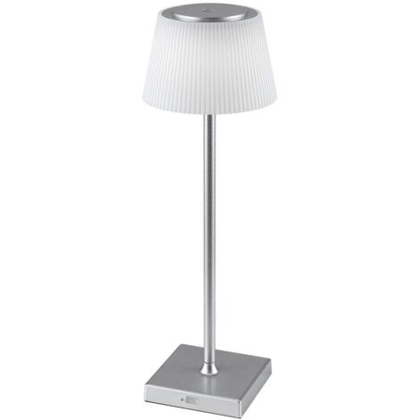 Lampada da tavolo LED 4W USB ricaricabile argento Taena