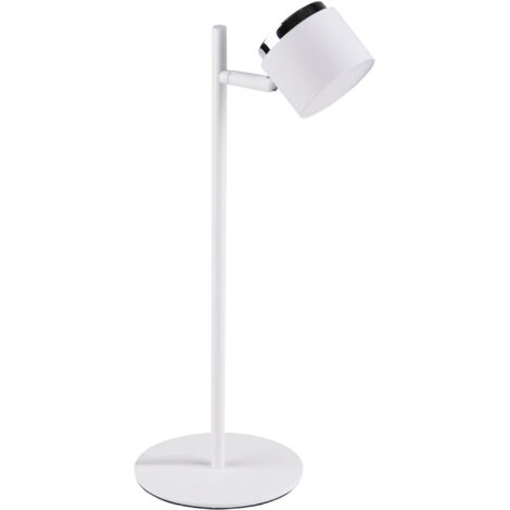 Lampada da tavolo LED bianca cromata 3000K Kubik Polux