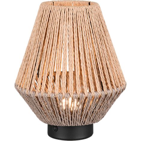 Lampada da tavolo LED, filato di carta, marrone, 18,5x22x18,5 cm, Lira