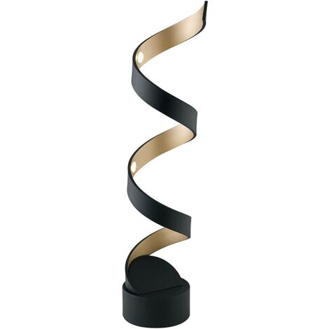 "Lampada da tavolo LED HELIX in alluminio nero e oro 12W luce calda"