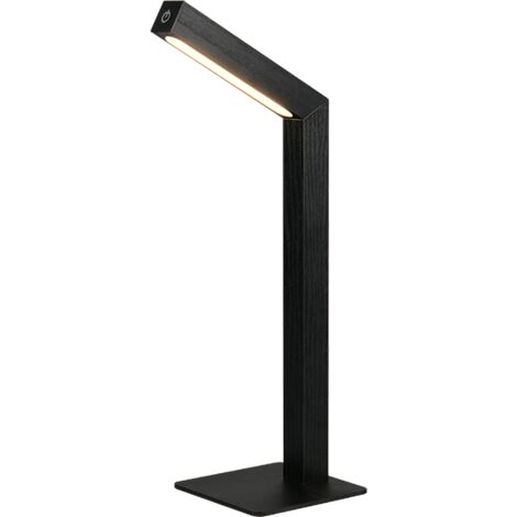 Lampada da tavolo LED, MDF, nero opaco, 11x37,5x14,5 cm, Skip