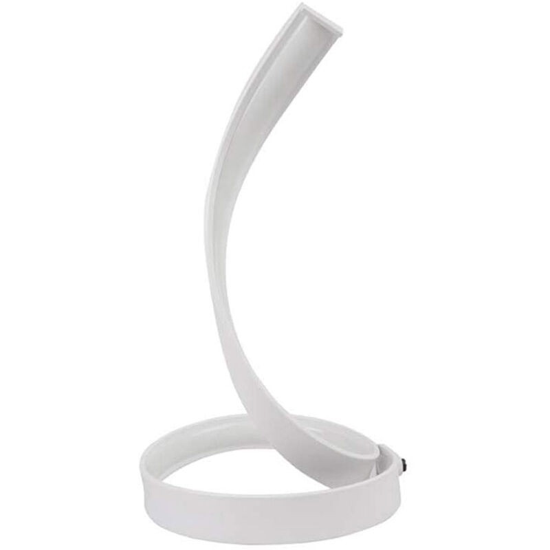 Image of Lampada da tavolo led moderna stilizzata a spirale curva 12 watt luce da comodino bianca Luce bianca 6500K