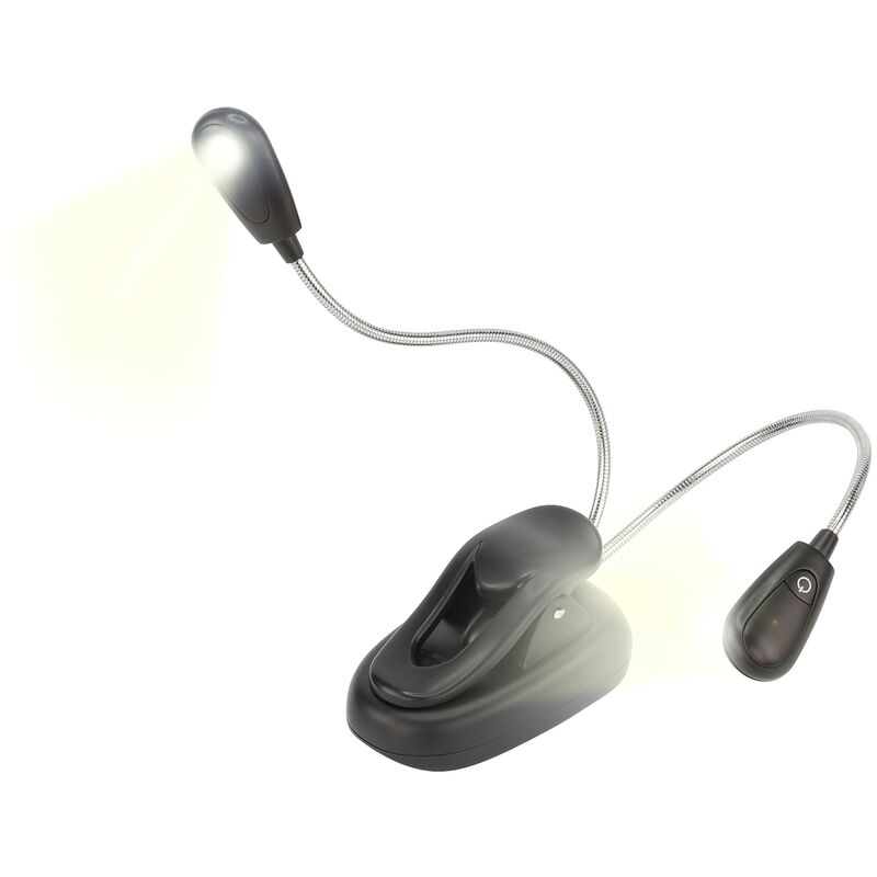 Image of Twinflex da lettura libro lettura lampada da lettura libro lampada libro luce Torcia proiettore lampada con morsetto flessibile da viaggio con 2 LED