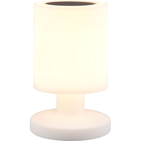 Lampada da tavolo LED, plastica, bianco, 13x20,5x13 cm, Silva