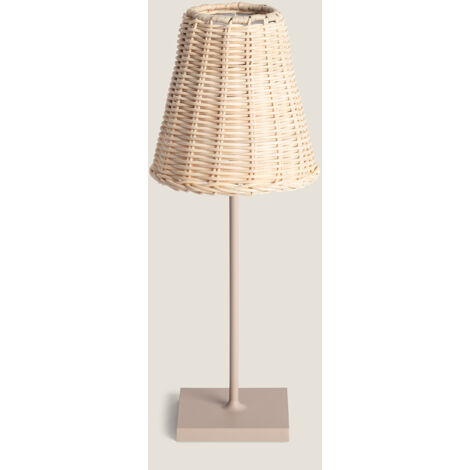 Lampada da Tavolo LED Portatile per Esterni con Batteria USB Ricaricabile Metallo Medinilla Beige