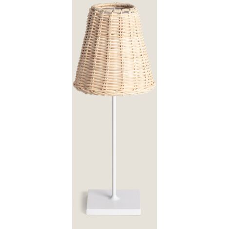 Lampada da Tavolo LED Portatile per Esterni con Batteria USB Ricaricabile Metallo Medinilla Bianco