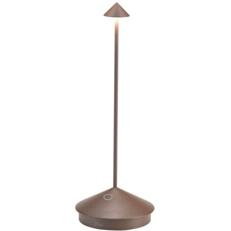 Lampada da tavolo led ricaricabile corten zafferano ld2650r3 design compatto