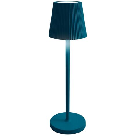 Lampada da tavolo led ricaricabile IP54 mod. Emma colore blu petrolio