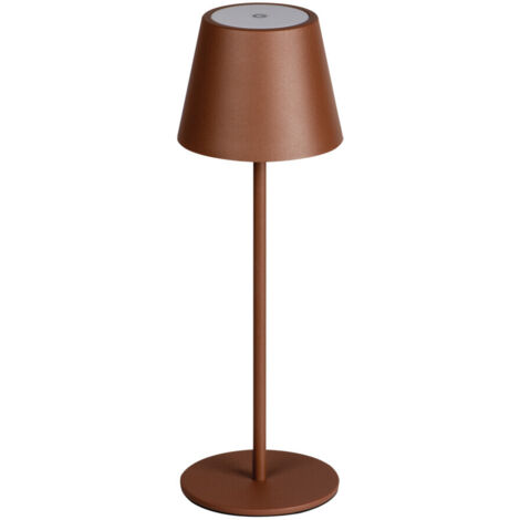 Lampada da tavolo LED - wireless - metallo marrone - IP54 - USB - 369 mm