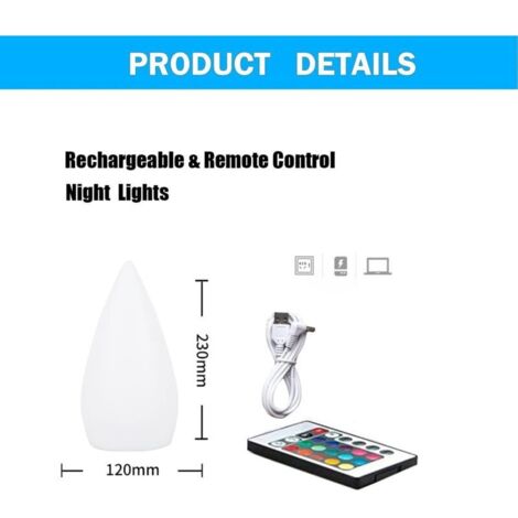 Lampada da tavolo LED wireless ricaricabile, lampada da sauna a goccia IP54, lampada da comodino dimmerabile con cambio colore RGB, lampada da tavolo per esterni con telecomando [Classe energetica