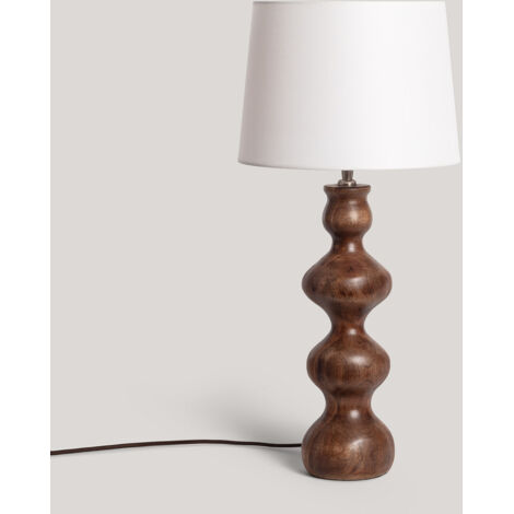 Lampada da Tavolo Legno Anahla ILUZZIA Bianco