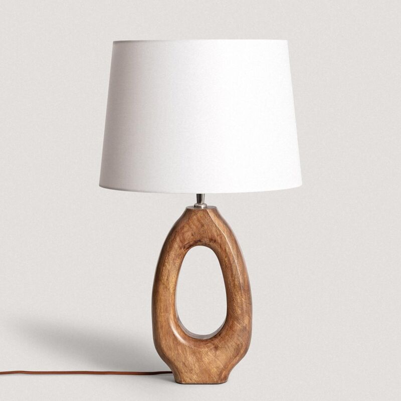 Lampada da Tavolo Legno Darshan ILUZZIA Bianco
