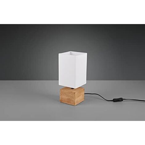 Lampada da tavolo, legno, naturale, 12x30x12 cm, Woody