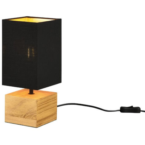 Lampada da tavolo, legno, naturale, 12x30x12 cm, Woody