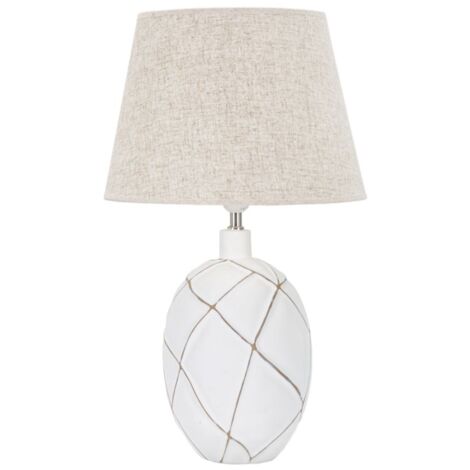 Lampada da Tavolo Lines 35x60x35 cm in Poliresina Bianco/Marrone