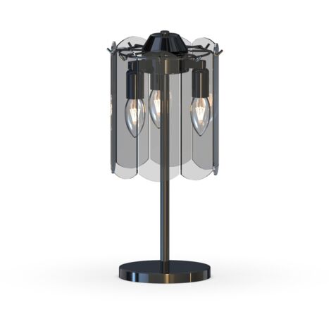 Lampada da tavolo loft nera vetro fumé E14 40W Nira Zuma Line
