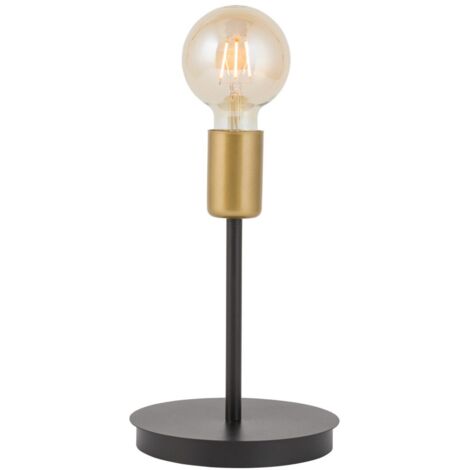 Lampada da tavolo loft nero oro Gino E27 15W Sigma