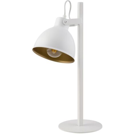 Lampada da tavolo loft regolabile bianco oro Mars E27 Sigma