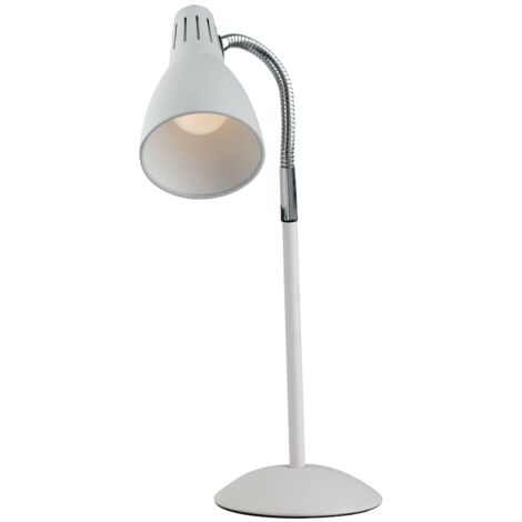 "Lampada da tavolo LOGIKO in metallo bianco con diffusore orientabile"