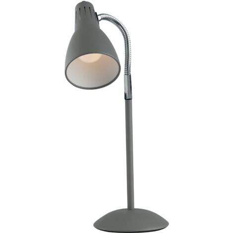 "Lampada da tavolo LOGIKO in metallo grigio con diffusore orientabile"