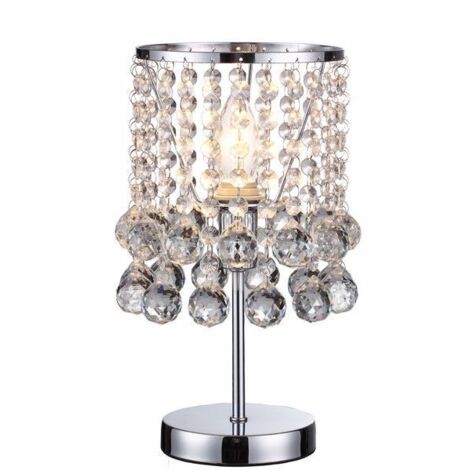 Lampada da tavolo London Crystal cromata E14 40W Reality
