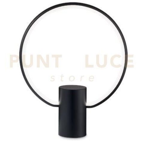 Lampada Da Tavolo Luce Led Finitura Nero Opaco Serie Cerchio
