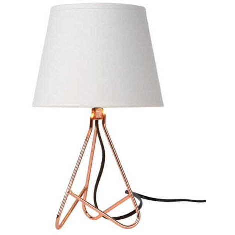 Lampada da tavolo Lucide Gitta rame/bianco E14 30cm