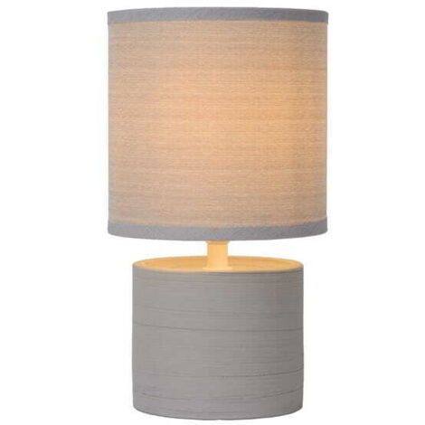 Lampada da tavolo Lucide Greasby grigia ceramica E14