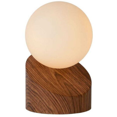 Lampada da tavolo Lucide LEN metallo/vetro G9 5W marrone/bianco