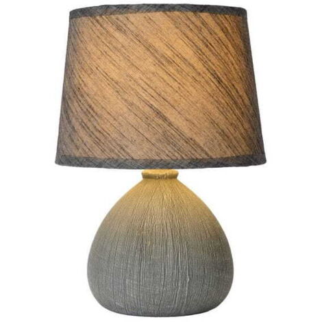 Lampada da tavolo Lucide Ramzi grigia ceramica E14 40W