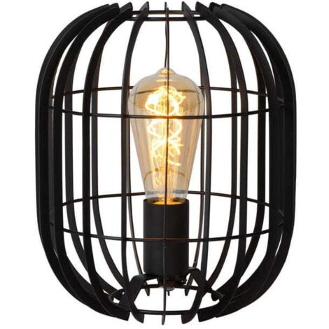 Lampada da tavolo Lucide Reda nera metallo E27 40W 26cm