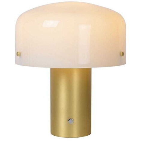 Lampada da tavolo Lucide Timon metallo oro/bianco E27 25W