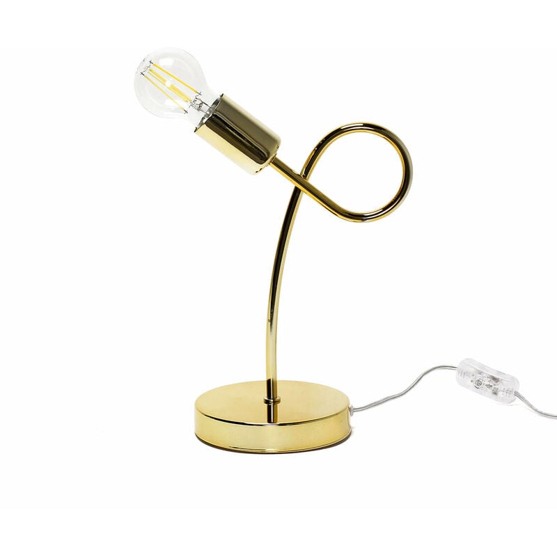 Image of Lampada da tavolo madalynn dal design moderno in metallo dorato 31,5 cm E27 - Oro