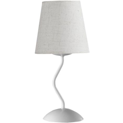 lampada da tavolo "margot" in metallo e stoffa, e14
