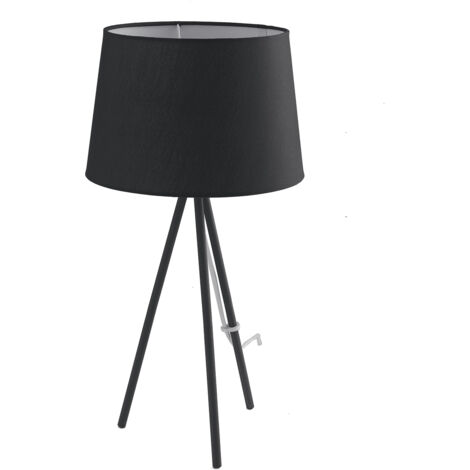 "Lampada da tavolo MARILYN in metallo nero con paralume in cotone"