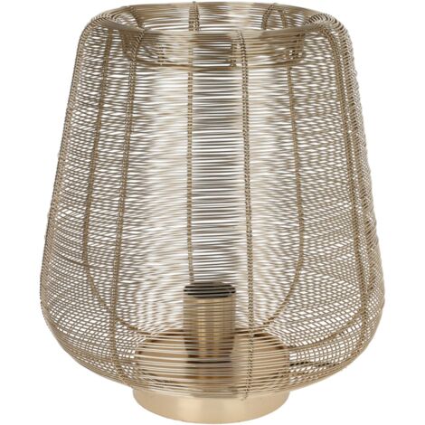Lampada da tavolo "Metal", con interruttore, color oro, da 33 cm
