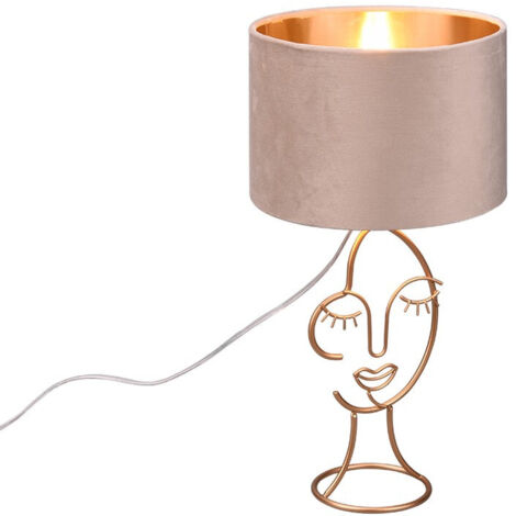 Lampada da tavolo, metallo, beige, 24x45,5x24 cm, Mary