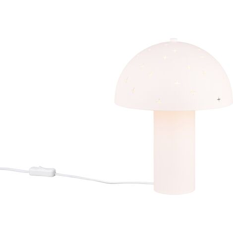 Lampada da tavolo, metallo, bianco opaco, 25x32,5x25 cm, Seta