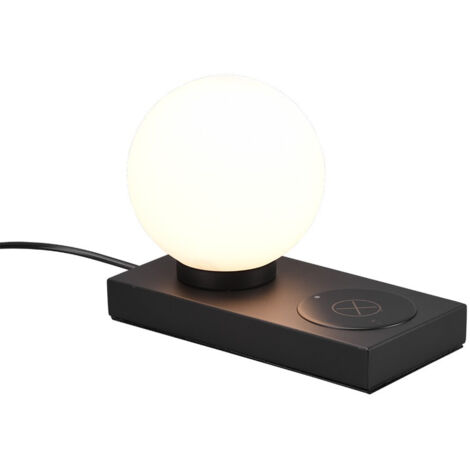 Lampada da tavolo, metallo, nero opaco, 20x15x10 cm, Chloe