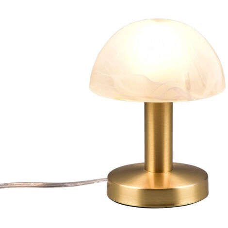 Lampada da tavolo, metallo, ottone satinato, 15x21x15 cm, Fynn Ii