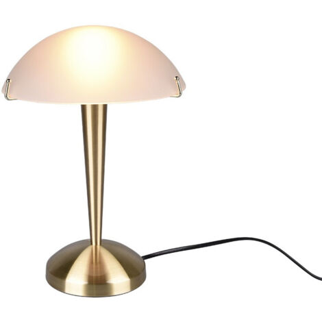 Lampada da tavolo, metallo, ottone satinato, 22,5x32x22,5 cm, Pilz Ii
