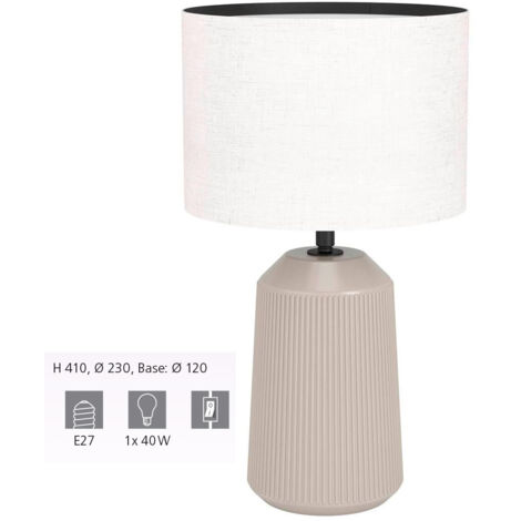 Lampada Da Tavolo Minimal Capalbio Ceramica Sabbia 1 Luce E27